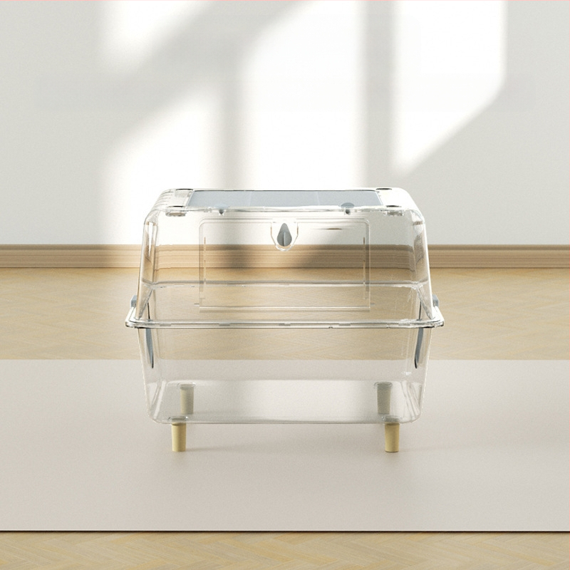 Akril hamsterketrec — átlátszó, beltéri szigetelés, teljes berendezési készlet (Weibi)