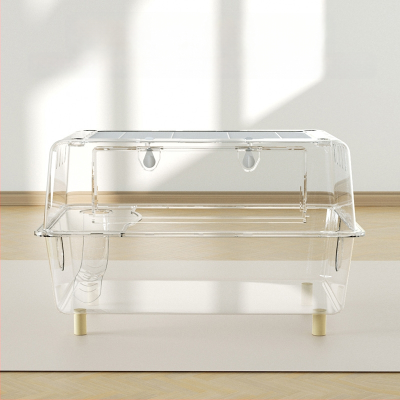 Akril hamsterketrec — átlátszó, beltéri szigetelés, teljes berendezési készlet (Weibi)