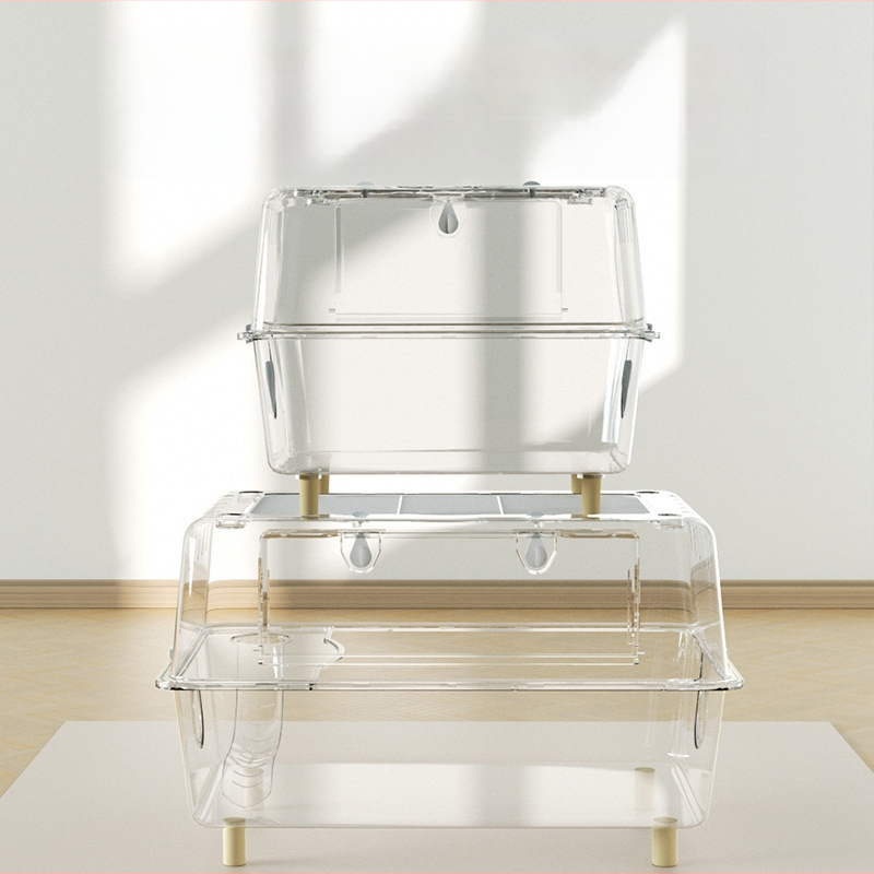 Akril hamsterketrec — átlátszó, beltéri szigetelés, teljes berendezési készlet (Weibi)