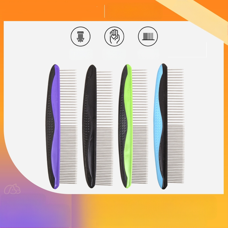 Гребен за домашни любимци за котки и кучета — премахва опадалата козина; материали: TRP, пластмаса и неръждаема стомана; марка Domestic