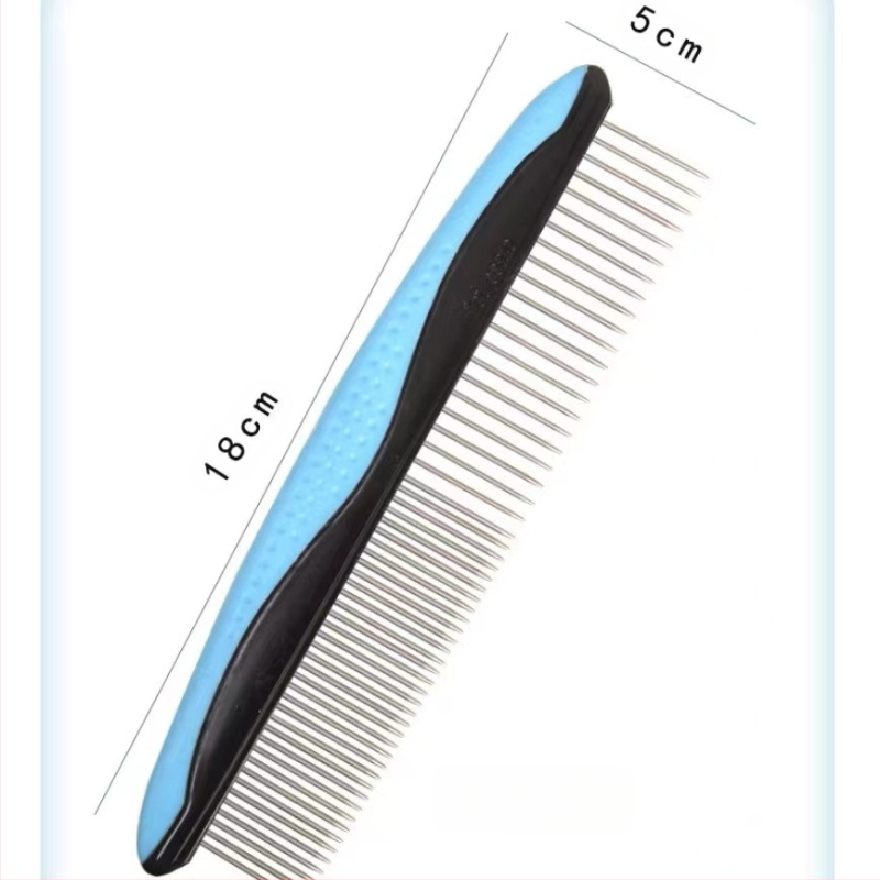 Гребен за домашни любимци за котки и кучета — премахва опадалата козина; материали: TRP, пластмаса и неръждаема стомана; марка Domestic