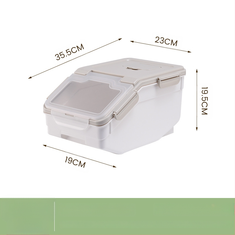 Ryžių laikymo kibiras su drėgmės ir kenkėjų apsauga • PP plastikas • talpa daugiau nei 10 L • šiuolaikiškas minimalistinis stilius