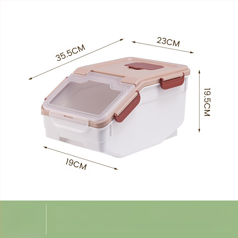 Ryžių laikymo kibiras su drėgmės ir kenkėjų apsauga • PP plastikas • talpa daugiau nei 10 L • šiuolaikiškas minimalistinis stilius