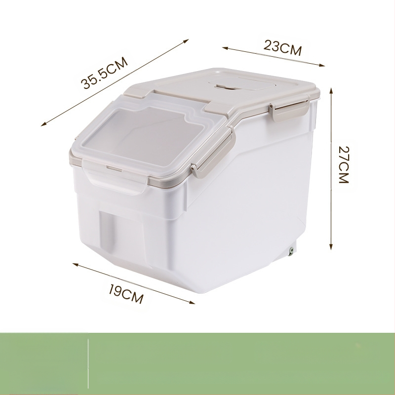 Ryžių laikymo kibiras su drėgmės ir kenkėjų apsauga • PP plastikas • talpa daugiau nei 10 L • šiuolaikiškas minimalistinis stilius