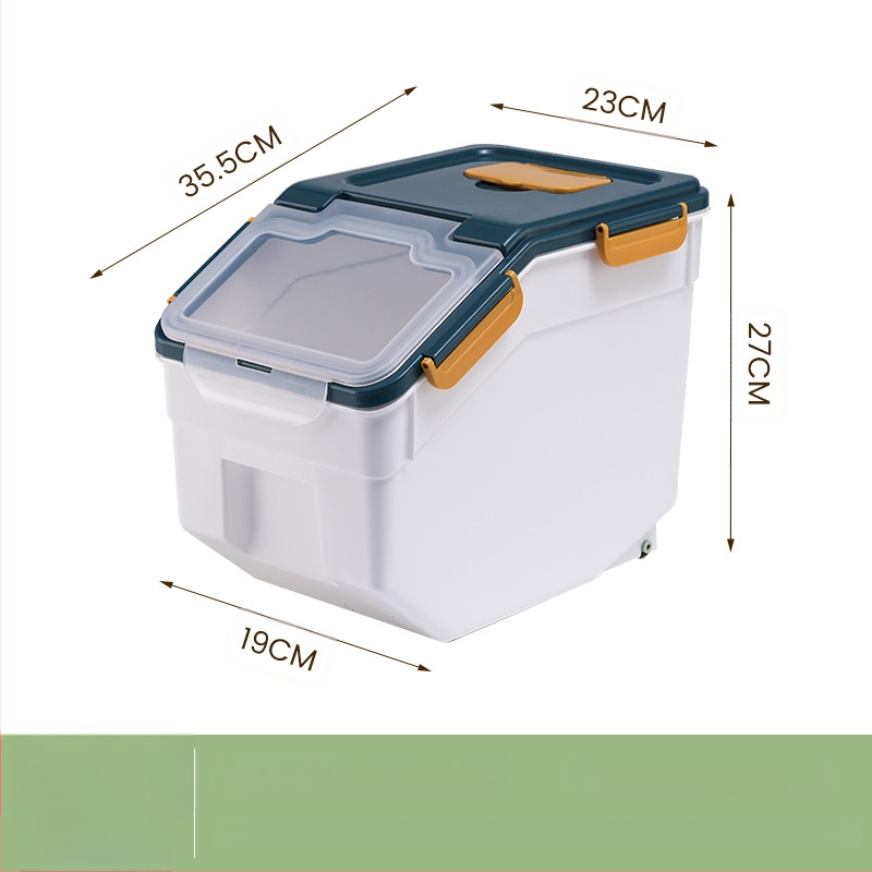 Ryžių laikymo kibiras su drėgmės ir kenkėjų apsauga • PP plastikas • talpa daugiau nei 10 L • šiuolaikiškas minimalistinis stilius