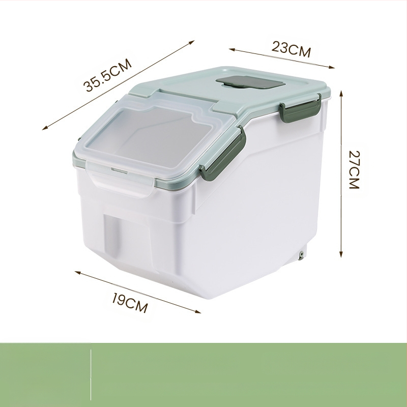 Ryžių laikymo kibiras su drėgmės ir kenkėjų apsauga • PP plastikas • talpa daugiau nei 10 L • šiuolaikiškas minimalistinis stilius