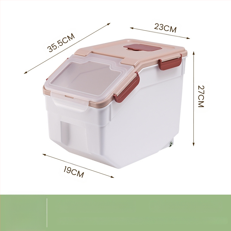 Ryžių laikymo kibiras su drėgmės ir kenkėjų apsauga • PP plastikas • talpa daugiau nei 10 L • šiuolaikiškas minimalistinis stilius