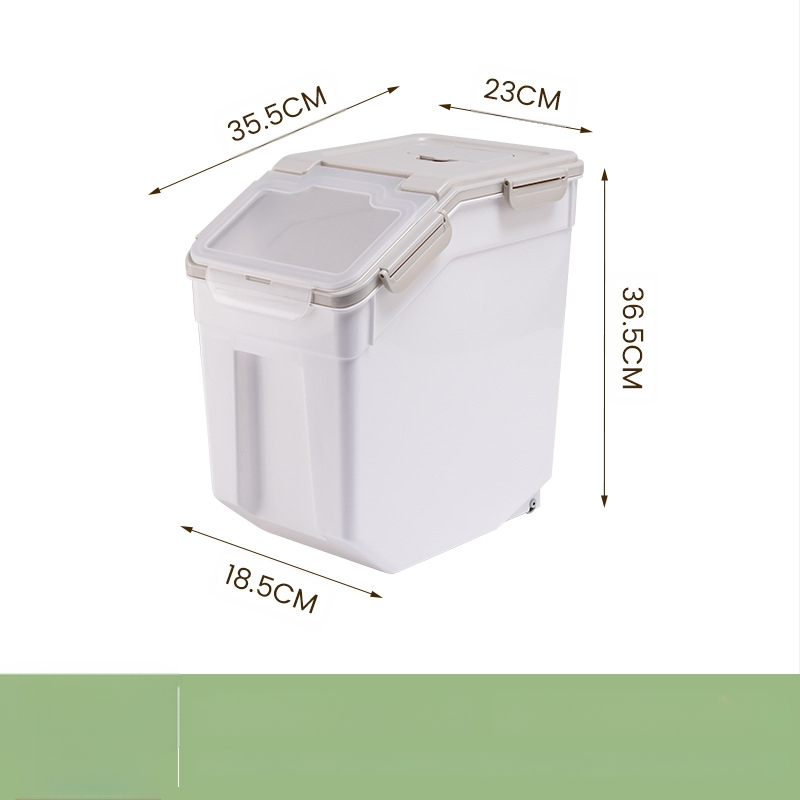 Ryžių laikymo kibiras su drėgmės ir kenkėjų apsauga • PP plastikas • talpa daugiau nei 10 L • šiuolaikiškas minimalistinis stilius