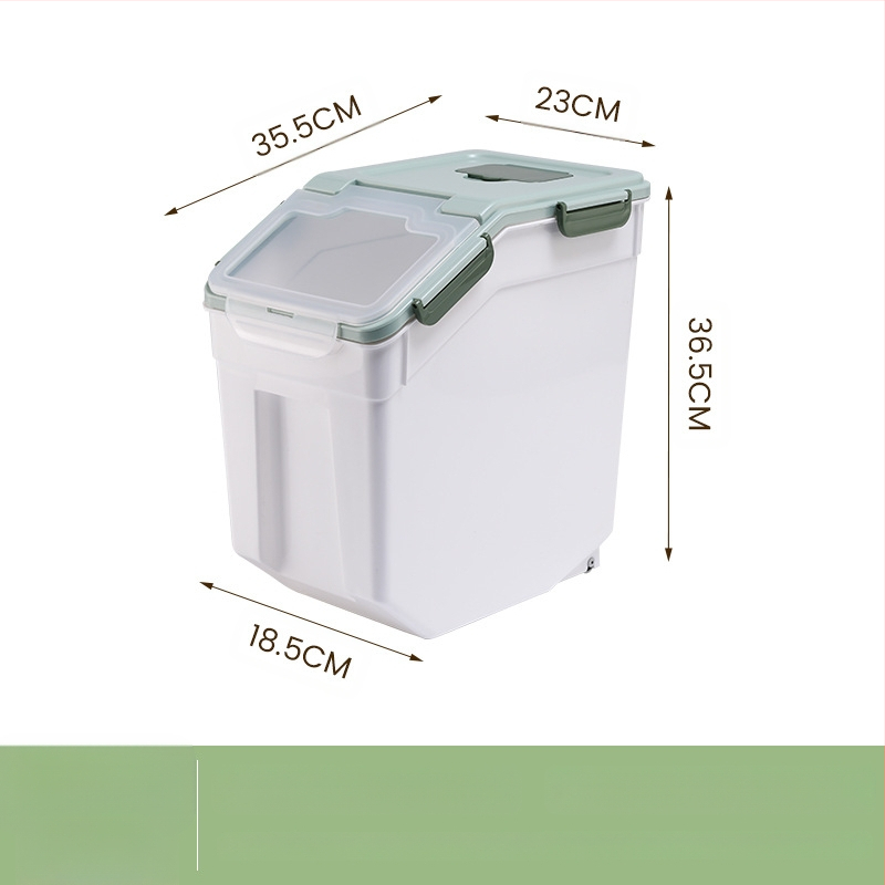 Ryžių laikymo kibiras su drėgmės ir kenkėjų apsauga • PP plastikas • talpa daugiau nei 10 L • šiuolaikiškas minimalistinis stilius