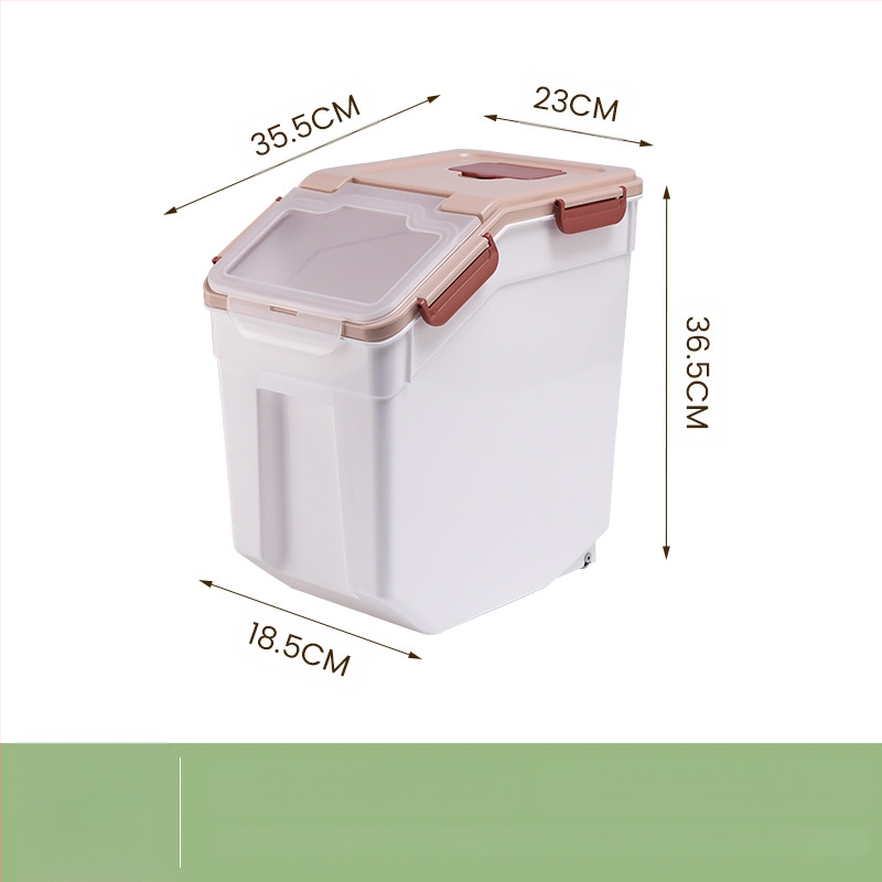 Ryžių laikymo kibiras su drėgmės ir kenkėjų apsauga • PP plastikas • talpa daugiau nei 10 L • šiuolaikiškas minimalistinis stilius