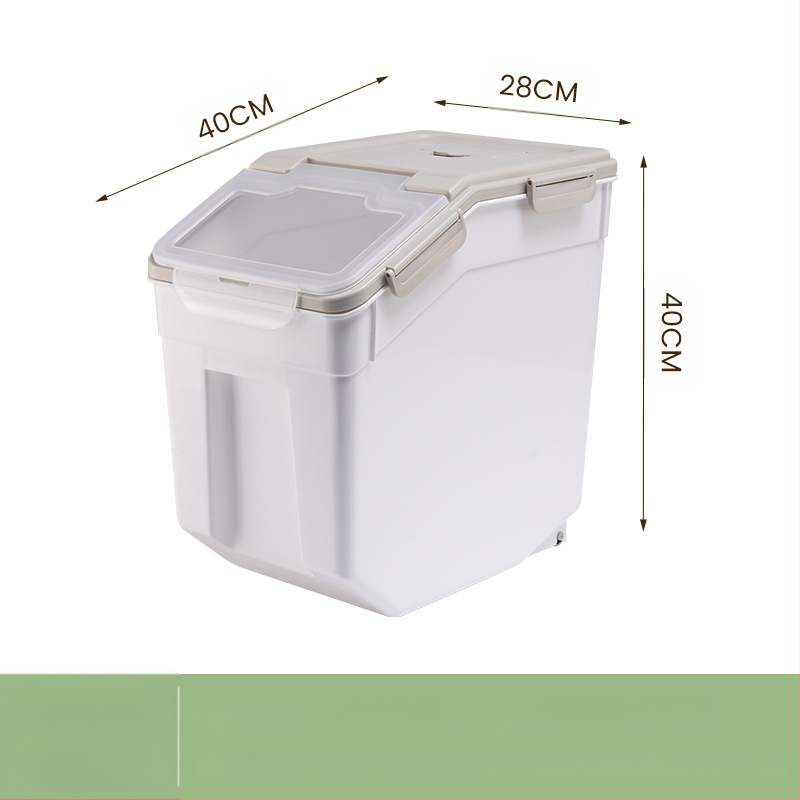 Ryžių laikymo kibiras su drėgmės ir kenkėjų apsauga • PP plastikas • talpa daugiau nei 10 L • šiuolaikiškas minimalistinis stilius