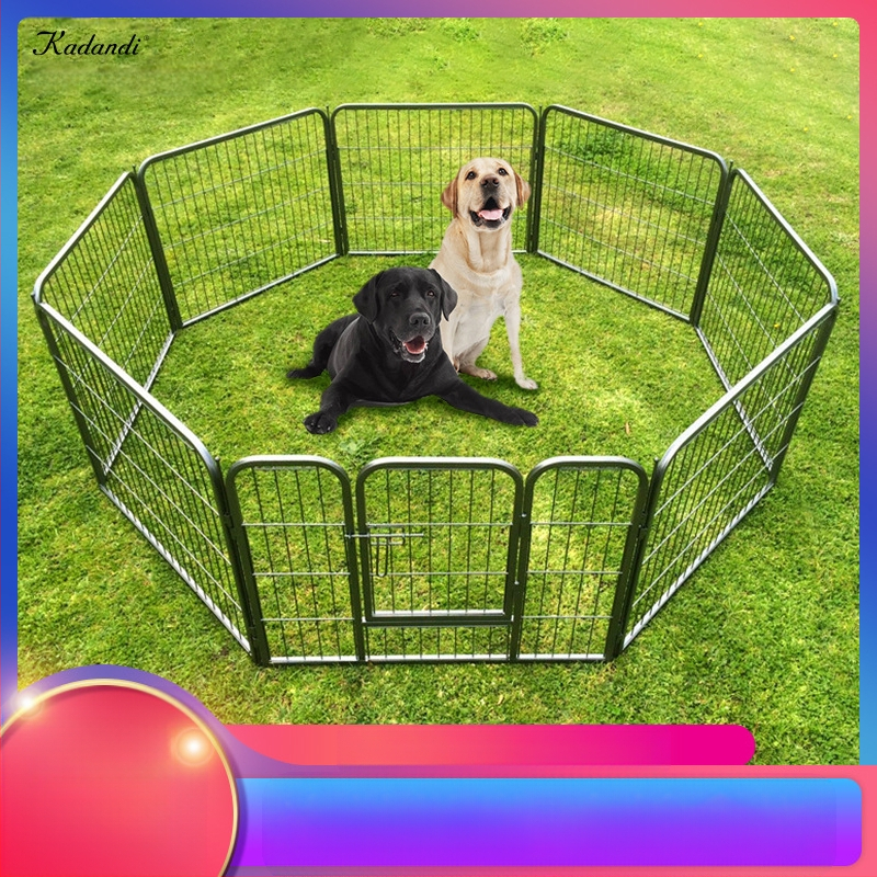 Cardandi vielos šunų tvora, nešiojama sulankstoma galvanizuota atskyrimo tvora šunims, 6–8 paneliai, skirta mažiems ir vidutiniams šunims
