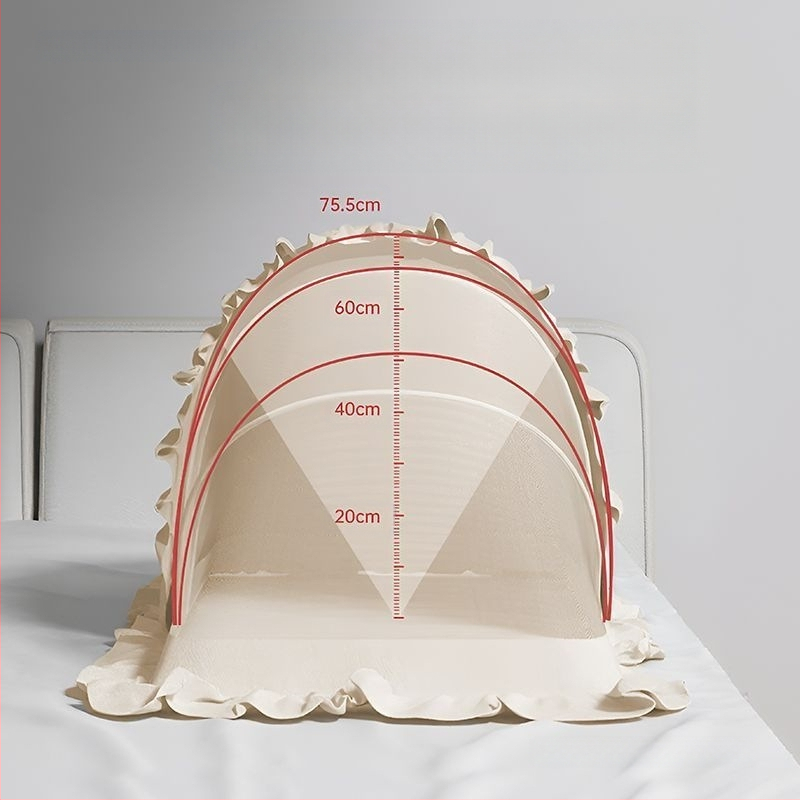 Salokāms guļvates moskītu tīkls zīdaiņiem 0–1 gadu vecumā, ar stiklašķiedras caurulēm