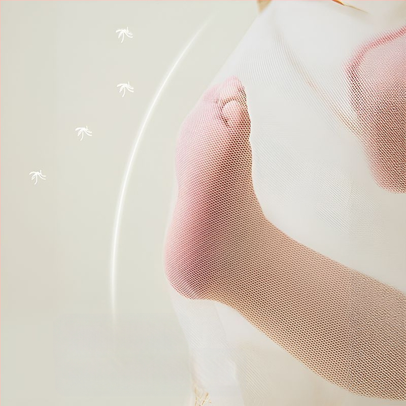 Salokāms guļvates moskītu tīkls zīdaiņiem 0–1 gadu vecumā, ar stiklašķiedras caurulēm