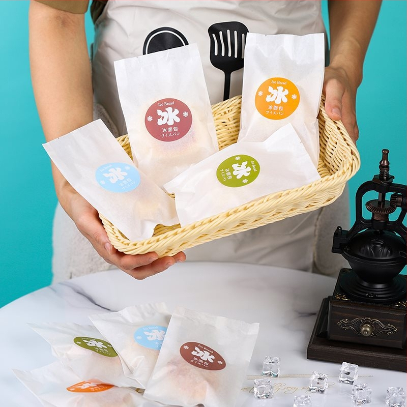 Pungă de ambalare pentru pâine, folie din hârtie albă alimentară, impermeabilă și rezistentă la ulei, sigilare mecanizată, produse de patiserie