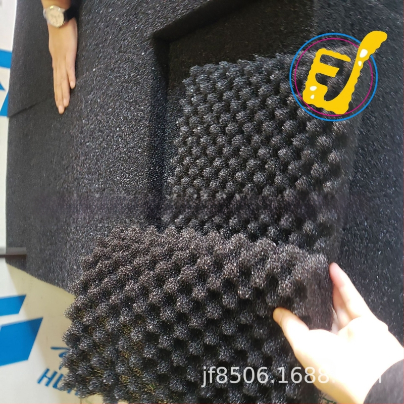 Filtravimo kempinė su lipniu galiniu – bangų formos ląstelių struktūra (PU kempinė, tankis 25, modelis JF-GLHM)