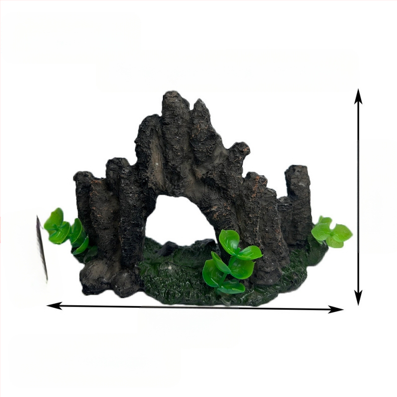 Miniatiūrinė scenos dekoracija iš dervos, Romos kolona, akvariumo kraštovaizdžiui, paviljono dekoras