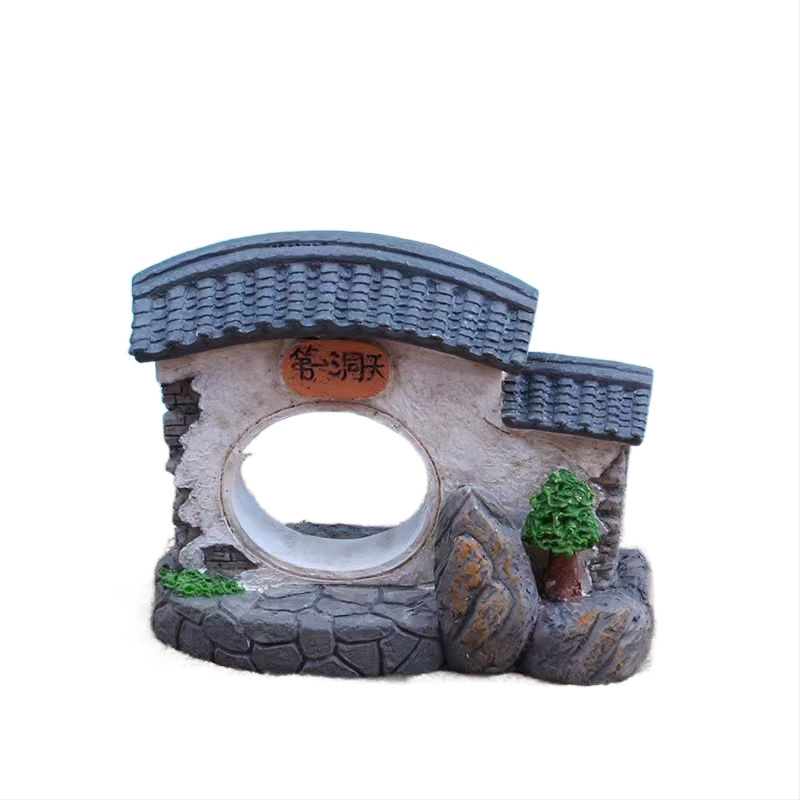 Miniatiūrinė scenos dekoracija iš dervos, Romos kolona, akvariumo kraštovaizdžiui, paviljono dekoras