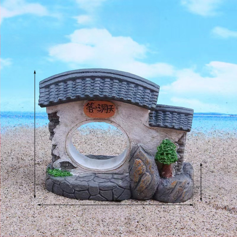 Miniatiūrinė scenos dekoracija iš dervos, Romos kolona, akvariumo kraštovaizdžiui, paviljono dekoras