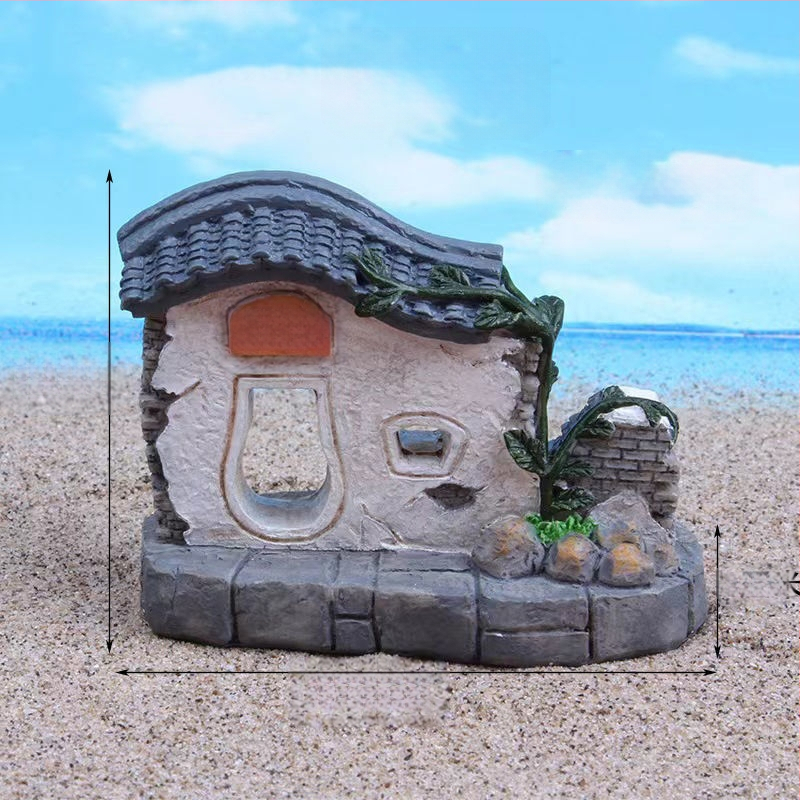 Miniatiūrinė scenos dekoracija iš dervos, Romos kolona, akvariumo kraštovaizdžiui, paviljono dekoras