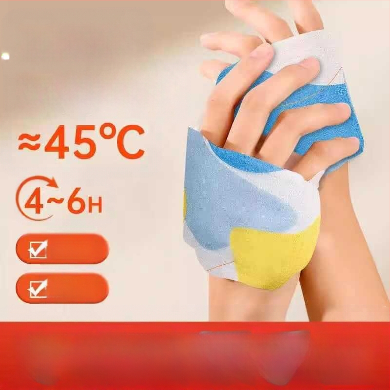 Rankų šildymo pleistras su pelynu, garinis karštas kompresas, atspausdintas audinys, rankoms, šiuolaikiškas minimalistinis stilus