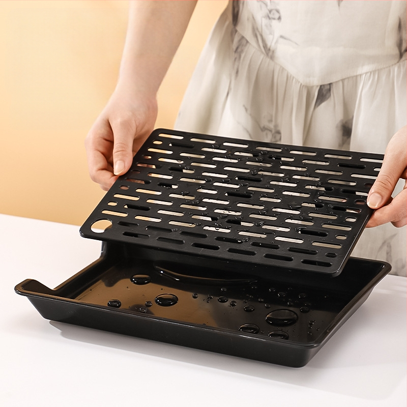 PP kvadratinė plokštelė su drenažo tinkleliu, logotipo spausdinimas pagal užsakymą, mikrobangų krosnelė neveikia, šiuolaikinis minimalistinis stilius