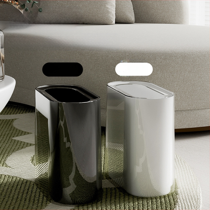 Bez vāka atkritumu tvertne mājas lietošanai, 12 l, plastmasa, ovāla forma, zīmols Qiaofeng