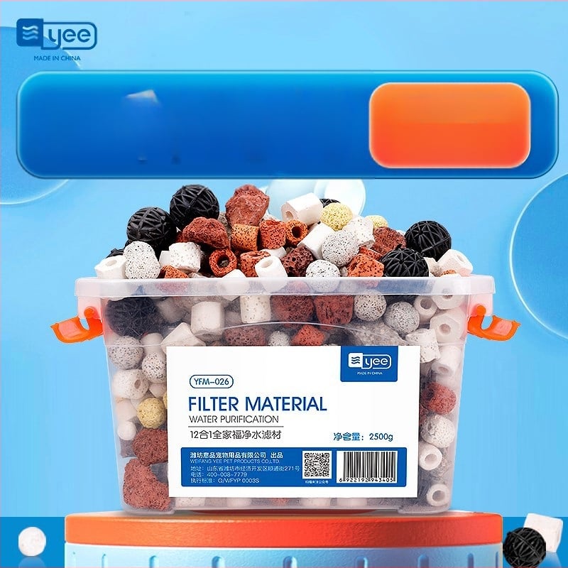 yee Filter materijal za akvarij: biokemijski keramički prsten s aktivnim ugljenom i vulkanskim kamenom (težina 0.5)
