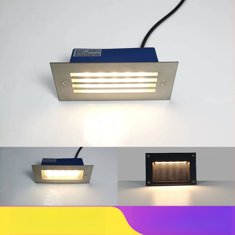 LED φωτιστικό σκαλοπατιού εξωτερικό, αδιάβροχο ενσωματωμένο, μοντέλο 2245, 220V είσοδος, 10 LED, 110 lm, IP55