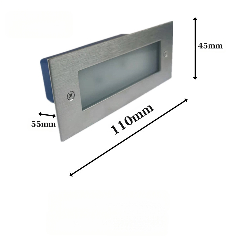 LED laiptų šviestuvas lauko įstatomas, modelis 2245, 220V įvestis, 10 LED, 110 lm, IP55