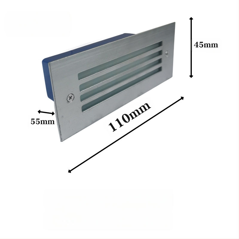 LED laiptų šviestuvas lauko įstatomas, modelis 2245, 220V įvestis, 10 LED, 110 lm, IP55