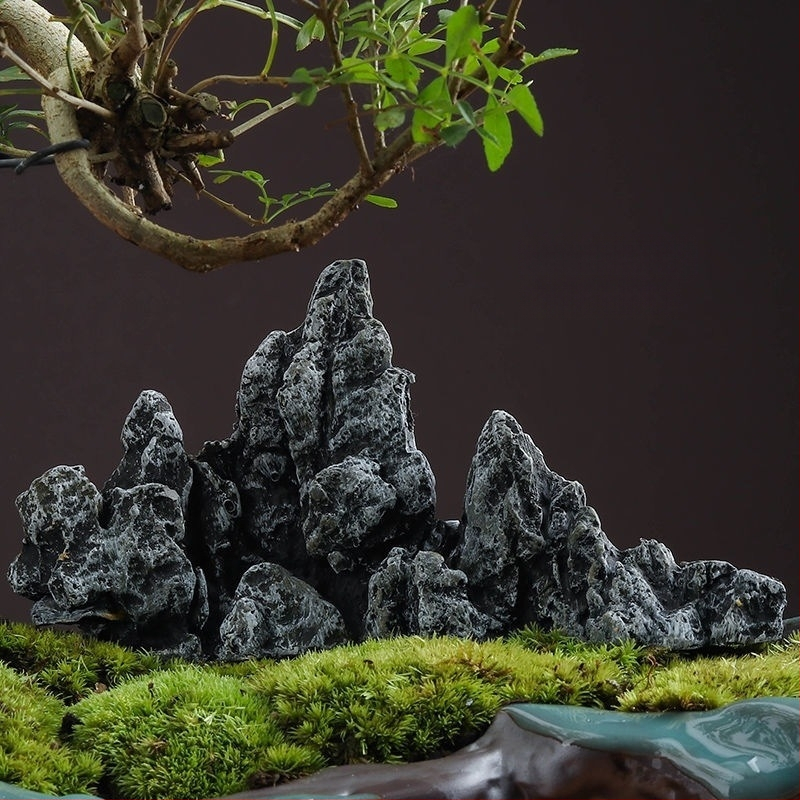 Διάκοσμος ενυδρείου: μίνι ροκερία διακοσμητικό σετ με πέτρινο καταφύγιο για μικροτοπίο