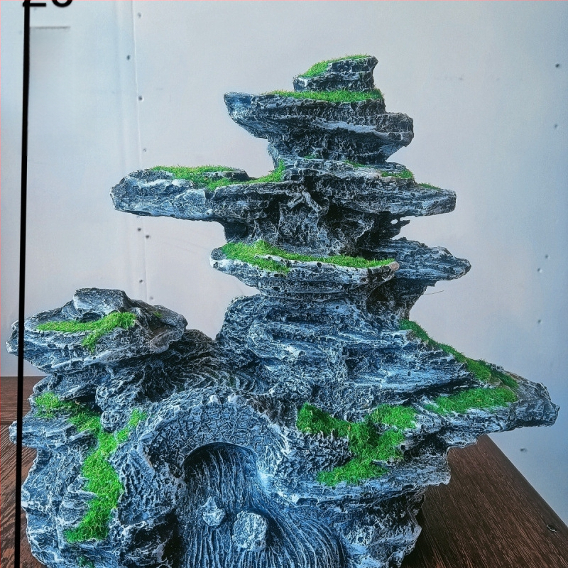 Διάκοσμος ενυδρείου: μίνι ροκερία διακοσμητικό σετ με πέτρινο καταφύγιο για μικροτοπίο