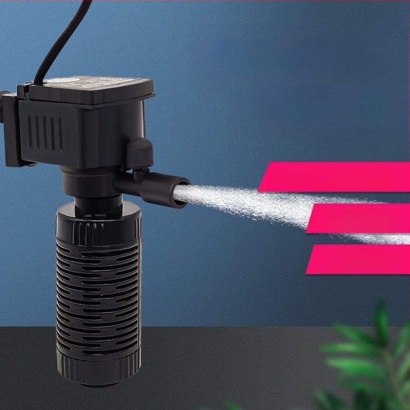 Garix Mini akvārija filtrs — iebūvēts kluss filtrēšanas kameras un skābekļa sūknis, trīs vienā; plastmasas korpuss, 0,16 kg