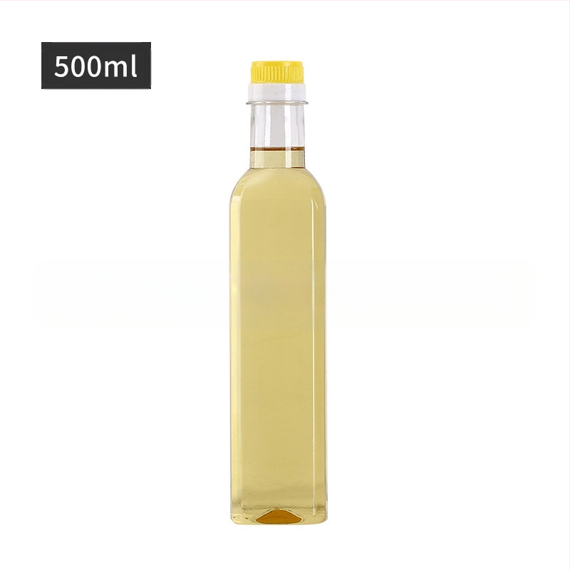 Bolai квадратна PET бутилка за камелиево масло, 500 ml, с капак с дърпане и отпечатан логотип