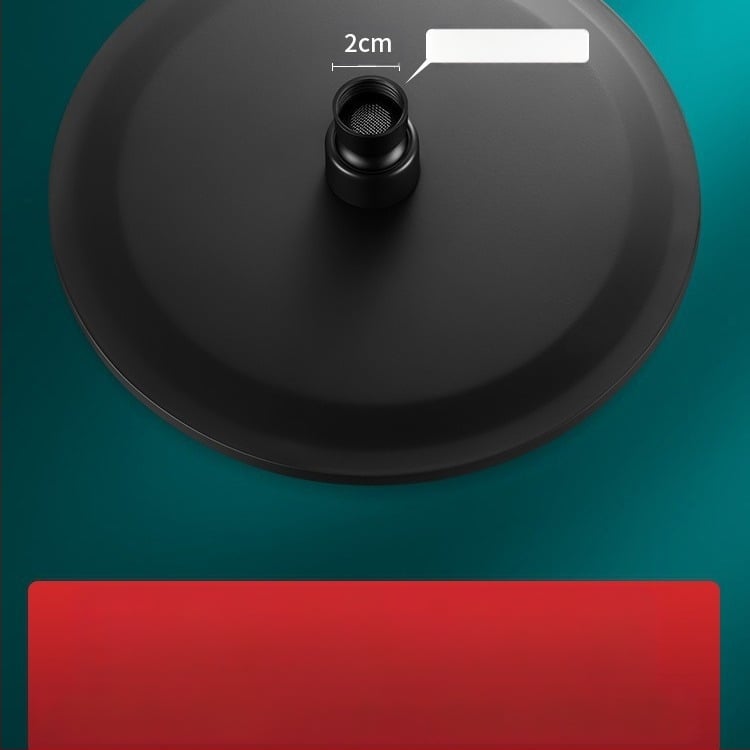 Dušo galva iš nerūdijančio plieno, viršutinė purškimo srovė, lietaus režimas, šiuolaikiškas minimalistinis dizainas.