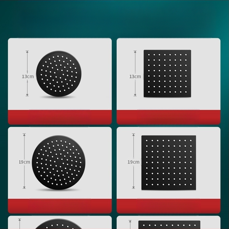 Dušo galva iš nerūdijančio plieno, viršutinė purškimo srovė, lietaus režimas, šiuolaikiškas minimalistinis dizainas.