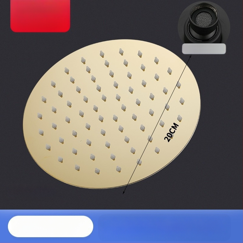 Dušo galva iš nerūdijančio plieno, viršutinė purškimo srovė, lietaus režimas, šiuolaikiškas minimalistinis dizainas.