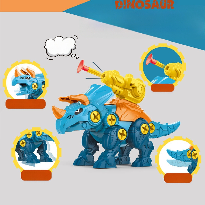 Dinozaura ola – izjaukšana un salikšana ar šaušanas kanonu – izglītojoša DIY spēle, plastmasa; zīmols Same Flower; izcelsme Chenghai; vecums 4–6 gadi