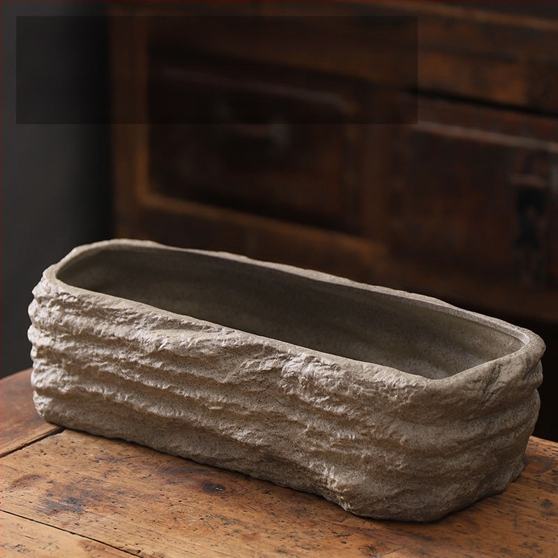 Keraminė gėlių vaza ant grindų – paprastas stilius, namų sodo naudojimui