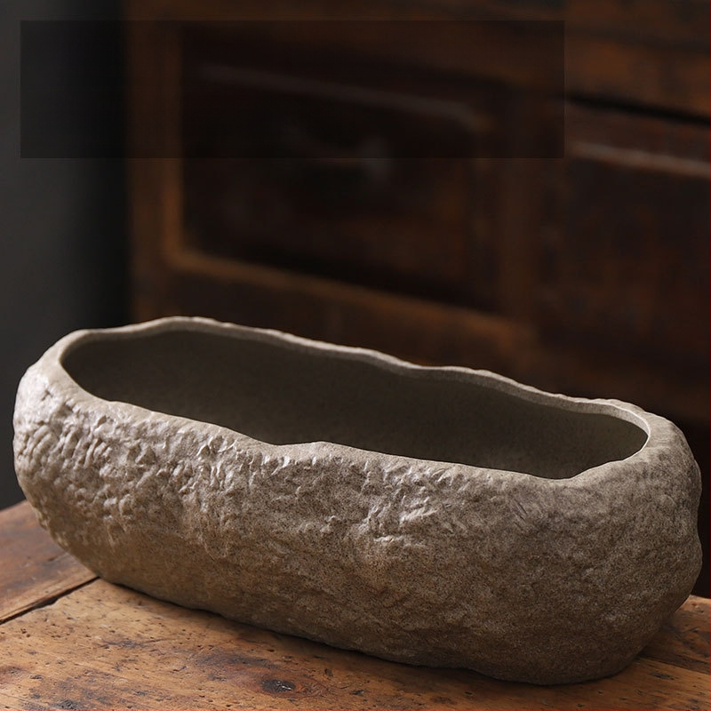 Keraminė gėlių vaza ant grindų – paprastas stilius, namų sodo naudojimui