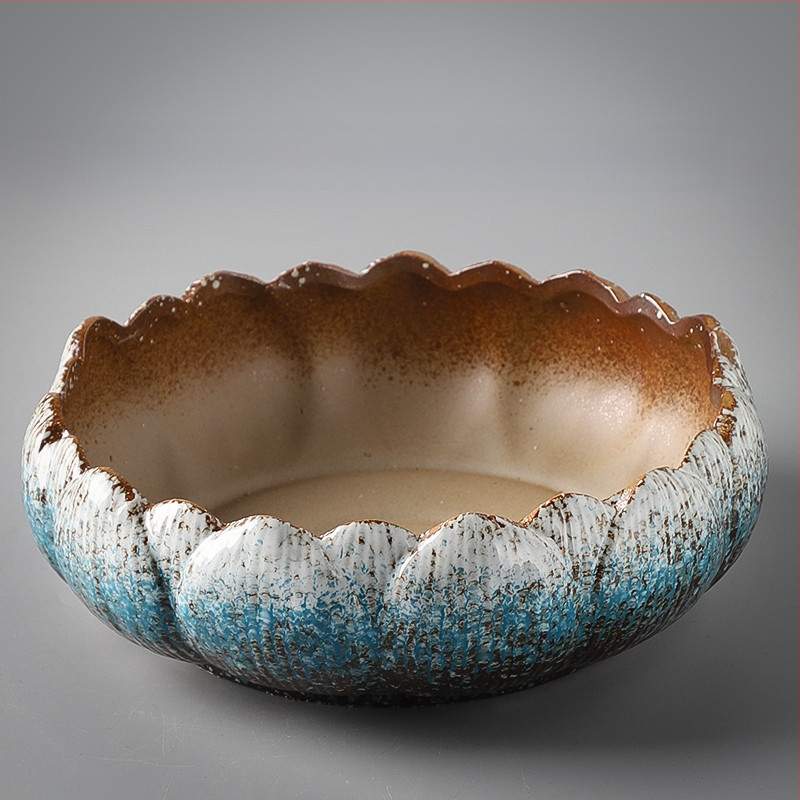 Keraminė gėlių vaza ant grindų – paprastas stilius, namų sodo naudojimui