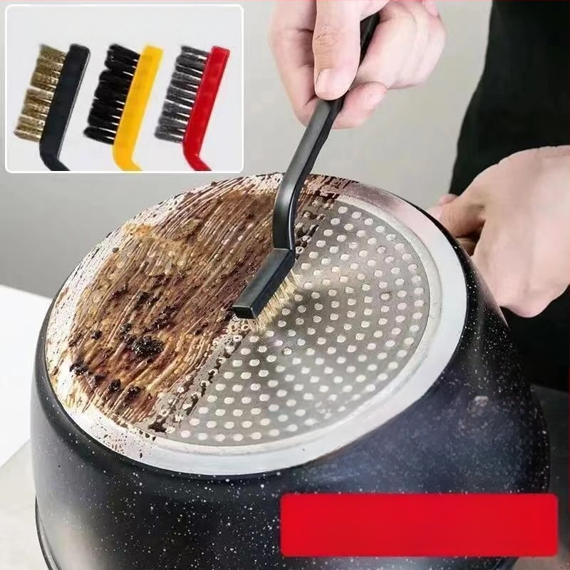 Комплект от 3 броя четки за почистване на газова печка, найлонови власинки, за почистване на кухненския аспиратор