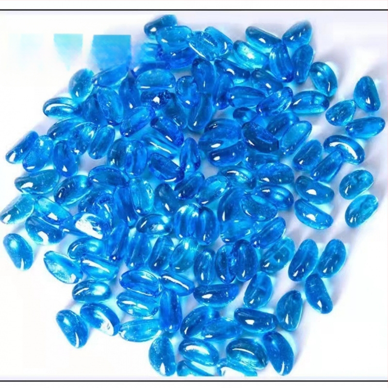 Pietre de decor pentru peisaj de acvariu: amestec din mărgele de sticlă, cristale, nisip de râu și pietriș (cutie 10 kg, 0,5 kg/buc., Brand Strong Merchants)