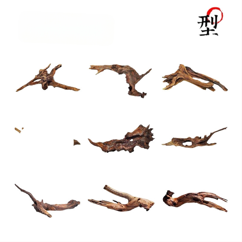 Rāpju dzīvnieku terārijs ar sauļošanās platformu, driftwood un dekoratīvajām zariem