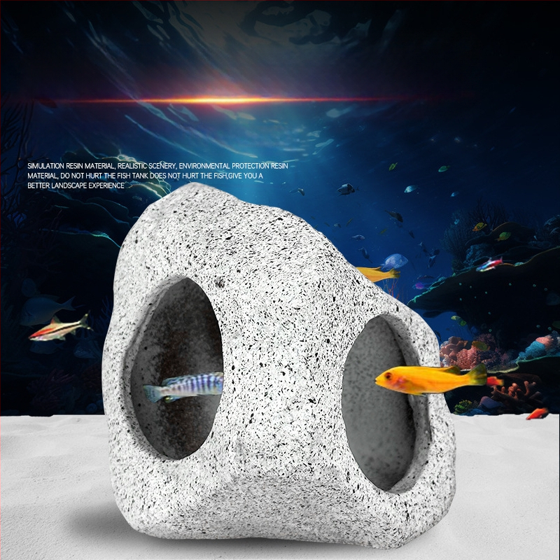 Keramikas akvārija patvērum — ainavu dekora priekšmets garnelēm un mazām zivīm, ciklīdu alā — svars 0.309 kg