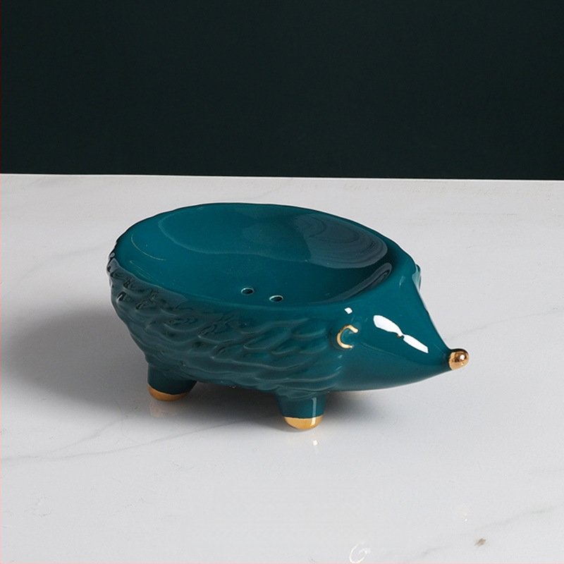 Κεραμική θήκη σαπουνιού σε σχήμα σκαντζόχοιρου, με αποστράγγιση, σκανδιναβικό στυλ, διακόσμηση μπάνιου