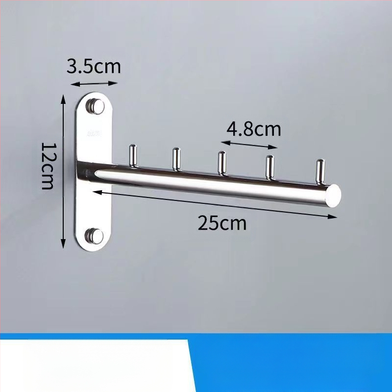 304 nerūdijančio plieno pakabinamų drabužių džiovykla, sieninis montavimas, vienpolio strypo, sulankstomas, balkono šoninis tvirtinimas