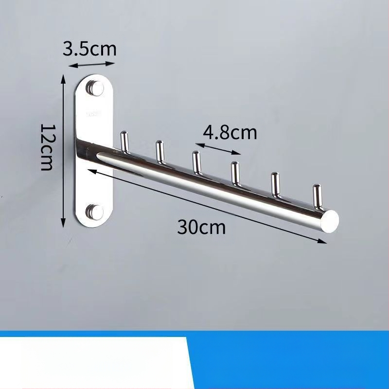 304 nerūdijančio plieno pakabinamų drabužių džiovykla, sieninis montavimas, vienpolio strypo, sulankstomas, balkono šoninis tvirtinimas