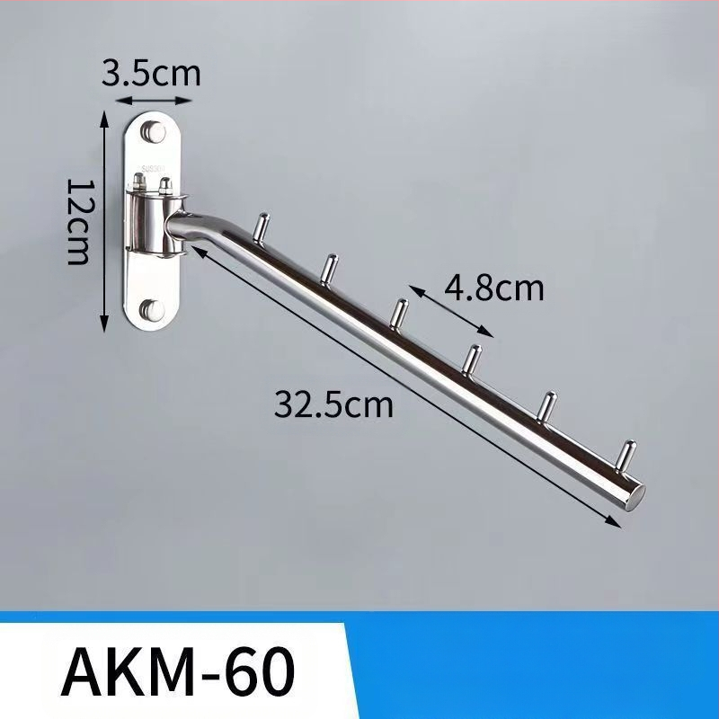 304 nerūdijančio plieno pakabinamų drabužių džiovykla, sieninis montavimas, vienpolio strypo, sulankstomas, balkono šoninis tvirtinimas